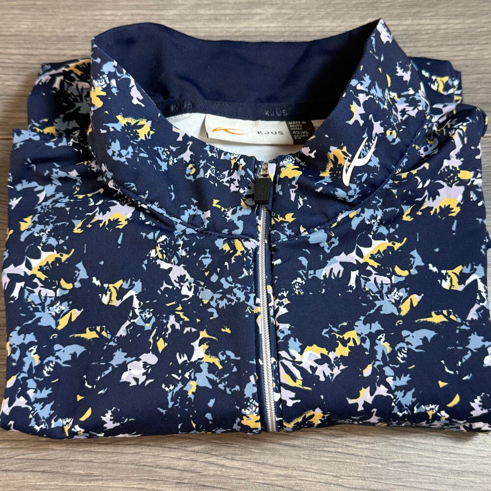 Kjus Sunshine Printed HZ Performance Shirt Size XL Sport Fit Golf Pickleball - Picture 13 of 16